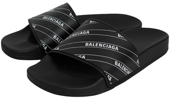 Balenciaga Logo Print Slides 'Black' 578935-W1S90-1006 Lookbook Balenciaga Logo Print Slides 'Black' 578935-W1S90-1006