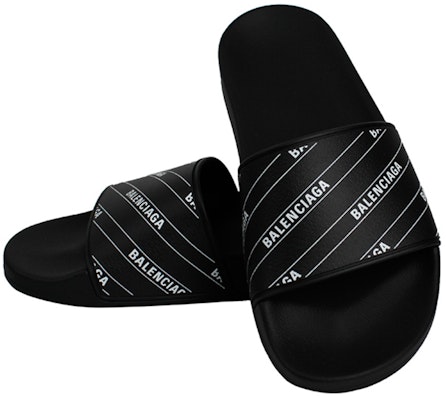 Balenciaga Logo Print Slides 'Black' 578935-W1S90-1006 Shop Balenciaga Logo Print Slides 'Black' 578935-W1S90-1006