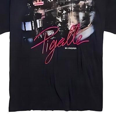 Balenciaga Logo Print Unisex Black Crewneck Casual T-Shirt Regular Fit 809122TVQO11041 Details for Balenciaga Logo Print Unisex Black Crewneck Casual T-Shirt Regular Fit 809122TVQO11041