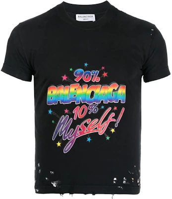 巴黎世家 男女黑色Logo印花短袖T恤 標準版型。 612964TMVH31055 Buy 巴黎世家 男女黑色Logo印花短袖T恤 標準版型。 612964TMVH31055