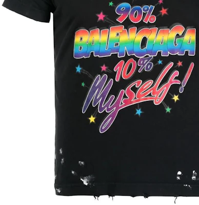 巴黎世家 男女黑色Logo印花短袖T恤 標準版型。 612964TMVH31055 Sizing 巴黎世家 男女黑色Logo印花短袖T恤 標準版型。 612964TMVH31055