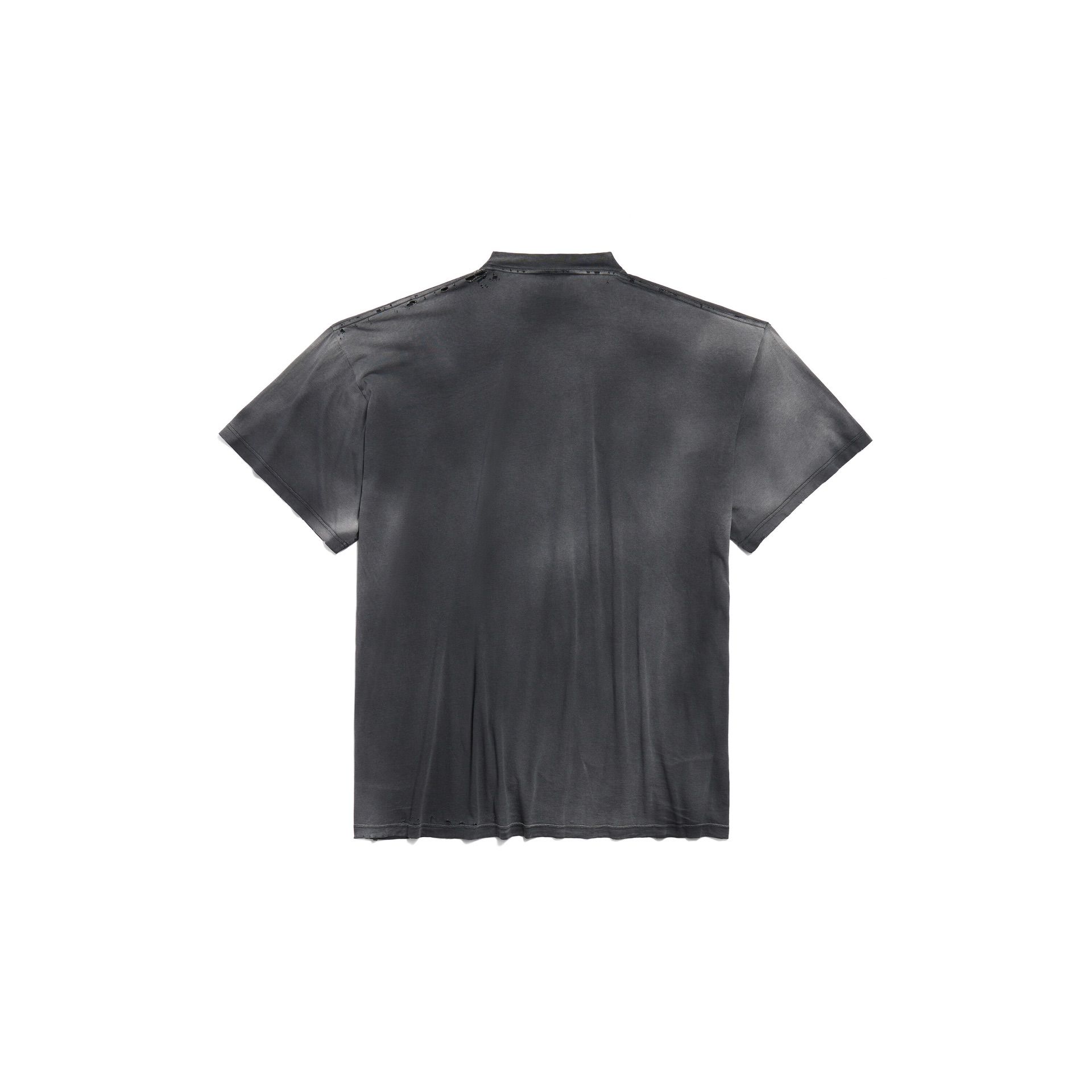 Lookbook 발렌시아가 로고 프린트 유니섹스 그레이 오버사이즈 크루넥 티셔츠 787349TQVW41134