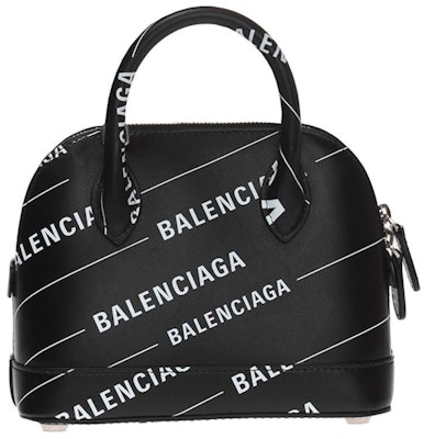 Balenciaga Logo Print Ville Shoulder Bag XXS Black Order Balenciaga Logo Print Ville Shoulder Bag XXS Black