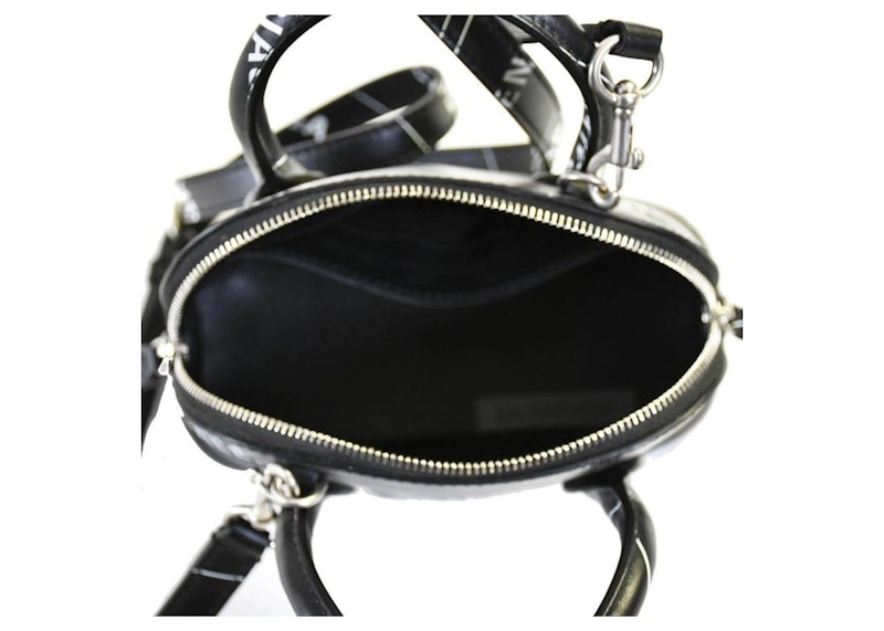 Lookbook Balenciaga Beg Bahu XXS Logo Ville Cetakan Hitam