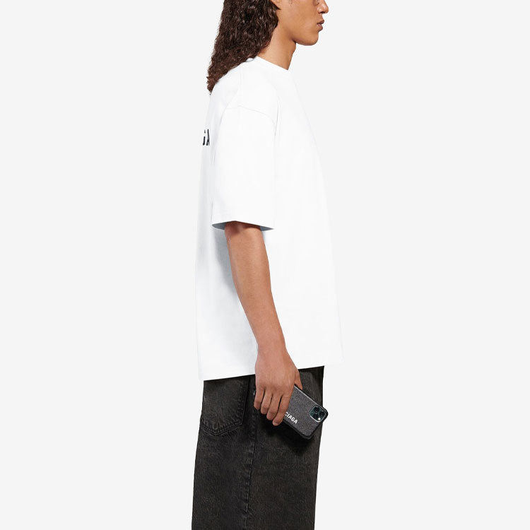 Balenciaga Logo Print Vintage Crewneck T-Shirt White Regular Fit 612966TIVG59040 圖 6