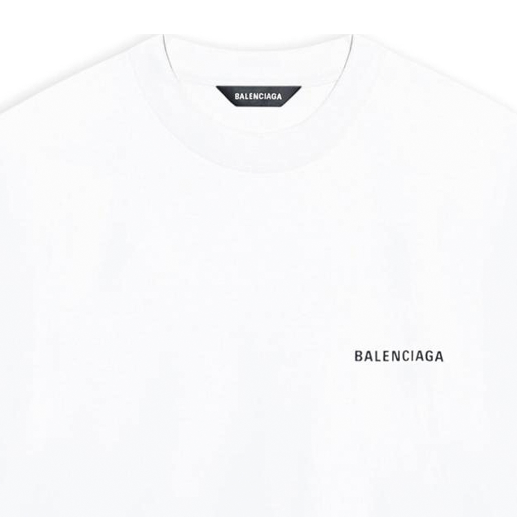 Balenciaga Logo Print Vintage Crewneck T-Shirt White Regular Fit 612966TIVG59040 圖 8