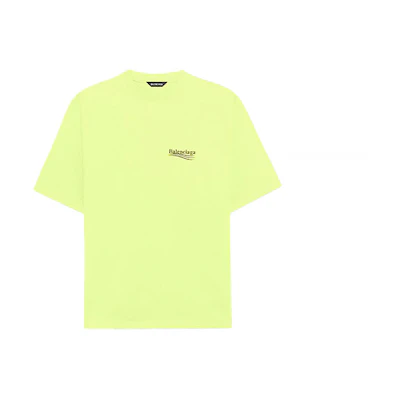 Balenciaga Logo Print Wave Tee Loose Fit Light Yellow 641675TJVF77110