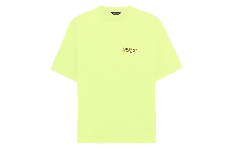 Balenciaga Logo Print Wave Tee Loose Fit Light Yellow 641675TJVF77110 圖 2
