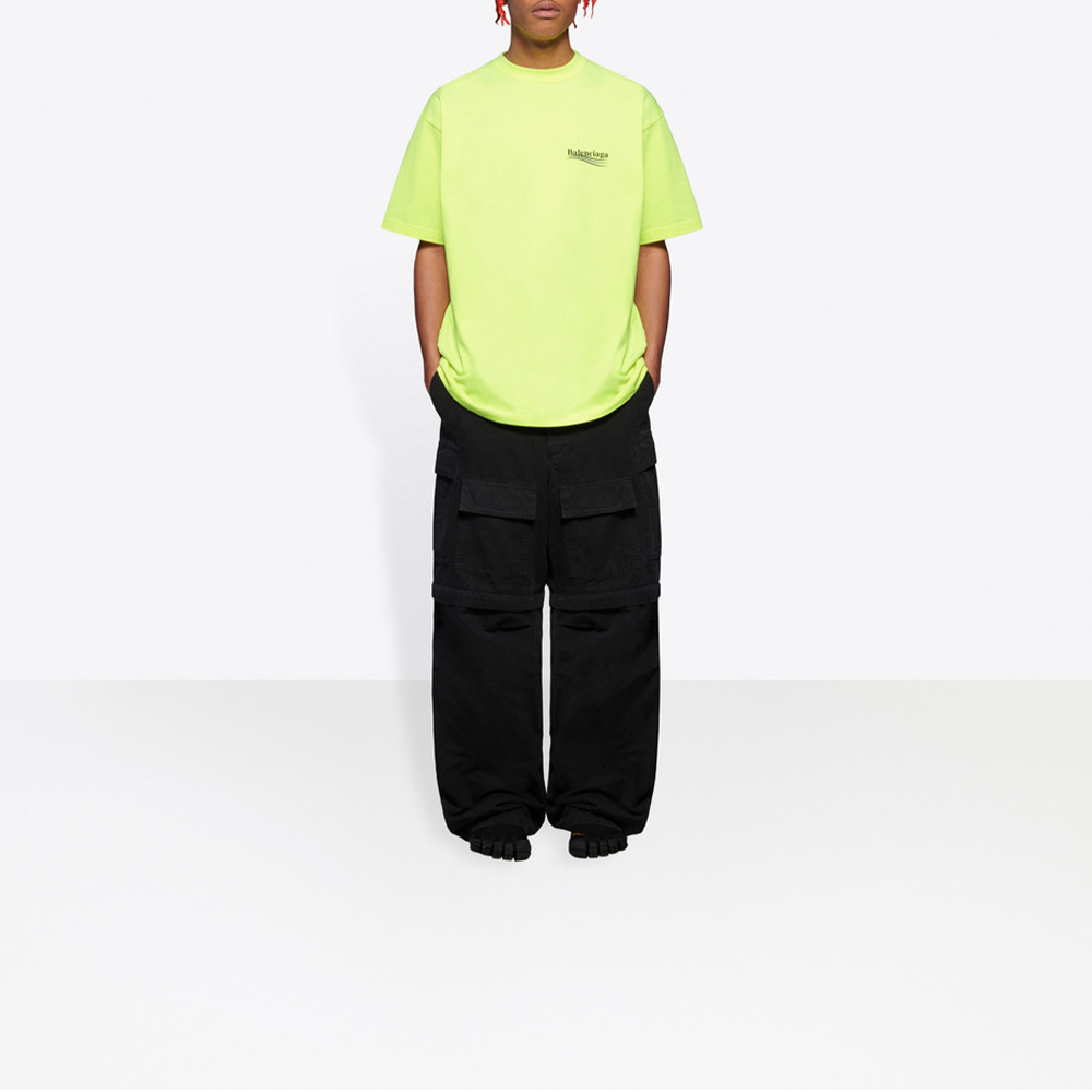 Balenciaga Logo Print Wave Tee Loose Fit Light Yellow 641675TJVF77110 圖 4