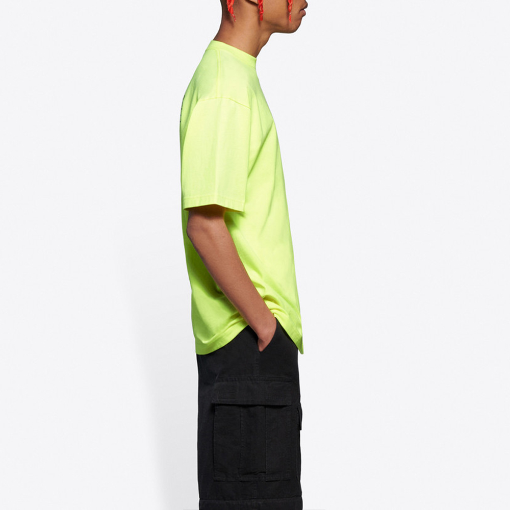 Balenciaga Logo Print Wave Tee Loose Fit Light Yellow 641675TJVF77110 圖 7