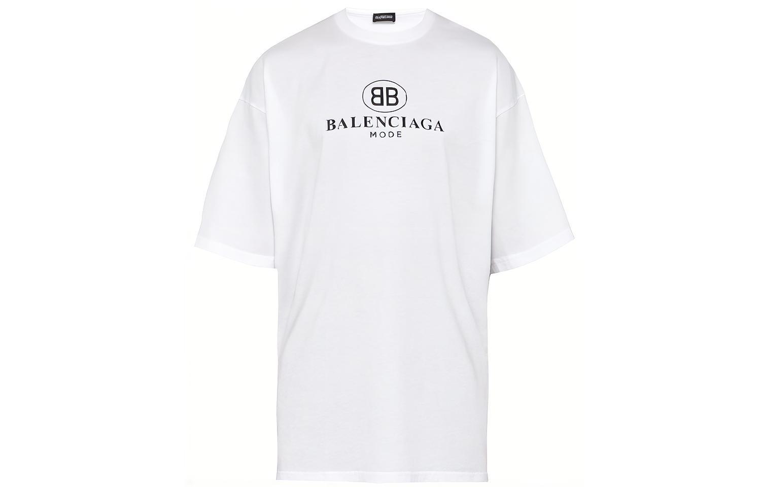 Buy Kaos Pria Balenciaga Logo Print Crewneck Putih 556150TYK239000