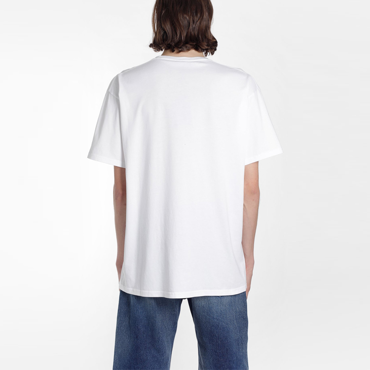 Shop Kaos Pria Balenciaga Logo Print Crewneck Putih 556150TYK239000