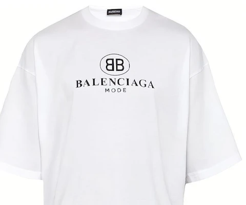 Kaos Pria Balenciaga Logo Print Crewneck Putih 556150TYK239000 Sizing Kaos Pria Balenciaga Logo Print Crewneck Putih 556150TYK239000
