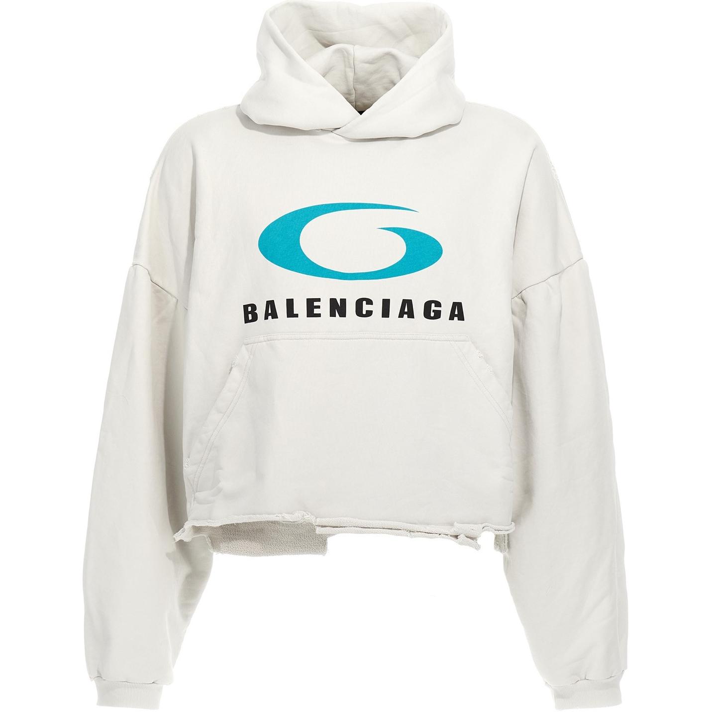 Buy Balenciaga Logo Print White Hoodie Unisex Regular Fit 783397TRVC39059