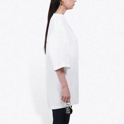 발렌시아가 로고 프린트 화이트 루즈핏 티셔츠 620941TIV749040 Purchase 발렌시아가 로고 프린트 화이트 루즈핏 티셔츠 620941TIV749040