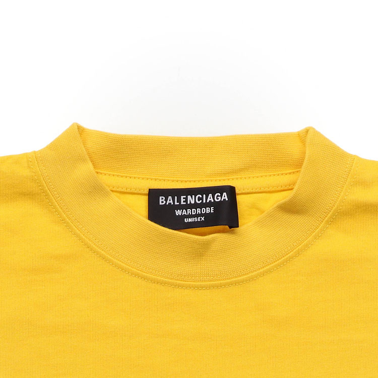 Balenciaga Logo Print Yellow Crew Neck T-Shirt Regular Fit. 620967TKVJ17442 圖 7