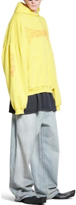 Balenciaga Logo Print Hoodie Kuning Unisex Oversized Fit Gaya Kasual. 761458TPVN77175 Shop Balenciaga Logo Print Hoodie Kuning Unisex Oversized Fit Gaya Kasual. 761458TPVN77175