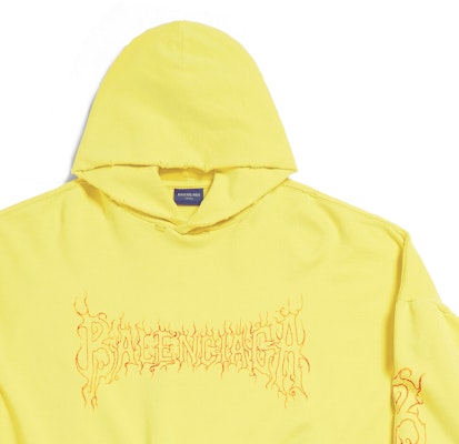 Balenciaga Logo Print Hoodie Kuning Unisex Oversized Fit Gaya Kasual. 761458TPVN77175 Cheap Balenciaga Logo Print Hoodie Kuning Unisex Oversized Fit Gaya Kasual. 761458TPVN77175