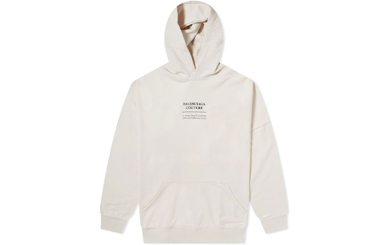 Balenciaga Logo Printed Hoodie White 651799TJV919054