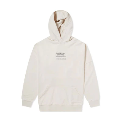 Balenciaga Logo Printed Hoodie White 651799TJV919054