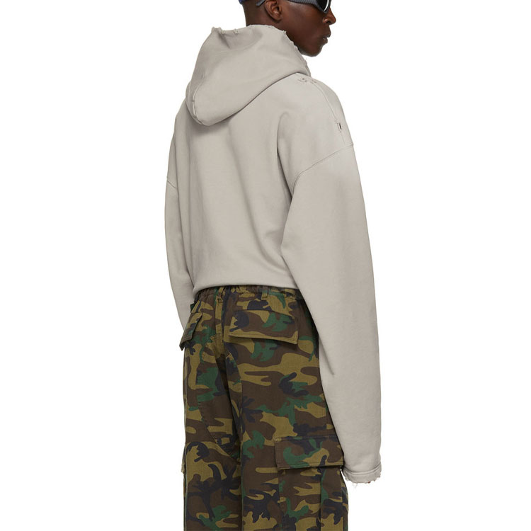 Balenciaga Logo Printed Pullover Hoodie Oversized Fit - Grey. 661711TKVF68174 圖 6