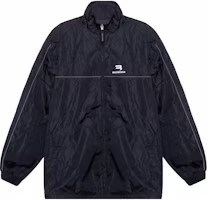 Balenciaga Logo Printed Zip-Up Bomber Jacket Black 663081TJOB91000 Balenciaga Logo Printed Zip-Up Bomber Jacket Black 663081TJOB91000