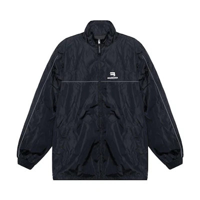 Balenciaga Logo Printed Zip-Up Bomber Jacket Black 663081TJOB91000