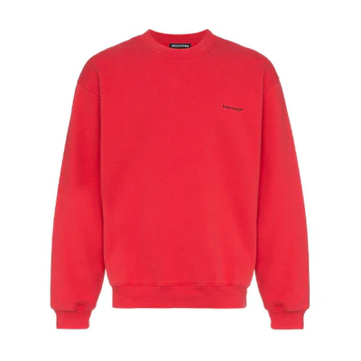 Balenciaga Logo Red Pullover Hoodie Red 508271TYK936157
