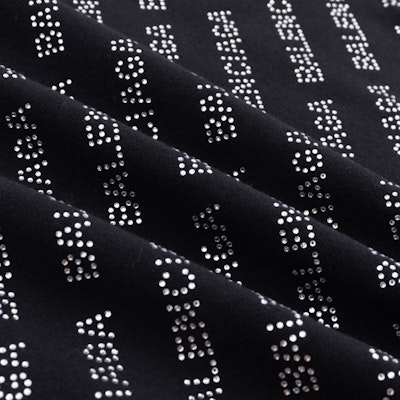 Balenciaga Logo Sequin Long Sleeve Oversized T-Shirt Black Casual Wear 730402TNVQ91073 Purchase Balenciaga Logo Sequin Long Sleeve Oversized T-Shirt Black Casual Wear 730402TNVQ91073