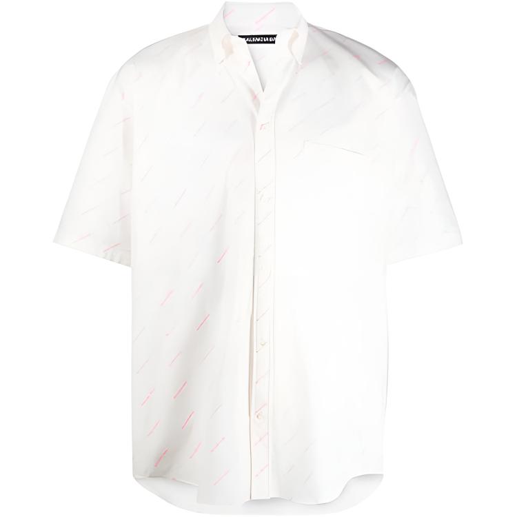 Balenciaga Logo Short Sleeve Shirt White 534332TBL969535