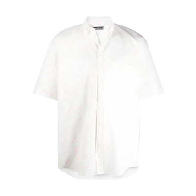 Balenciaga Logo Short Sleeve Shirt White 534332TBL969535