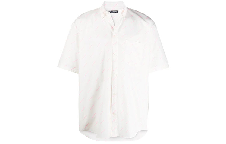 Order 발렌시아가 로고 반팔 셔츠 화이트 534332TBL969535