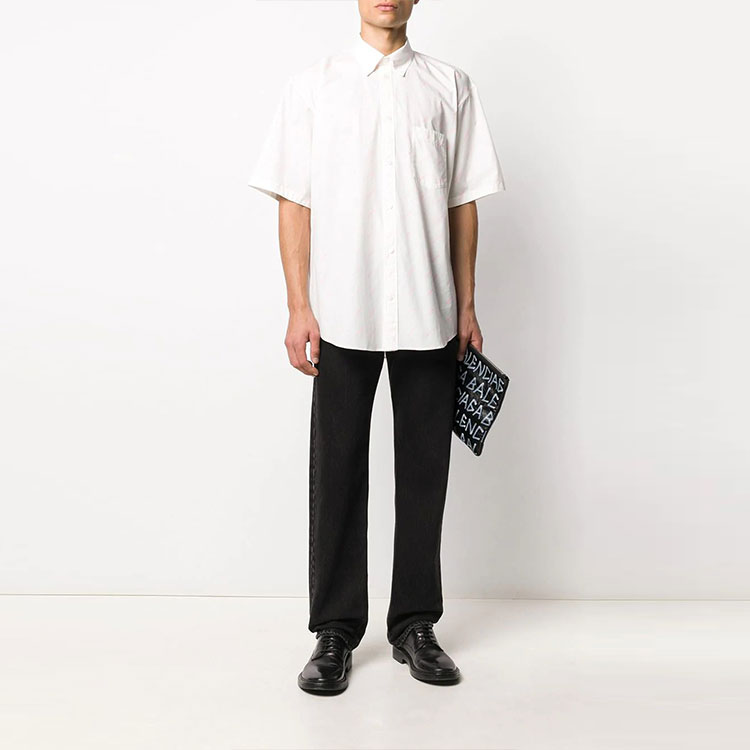 Lookbook 발렌시아가 로고 반팔 셔츠 화이트 534332TBL969535