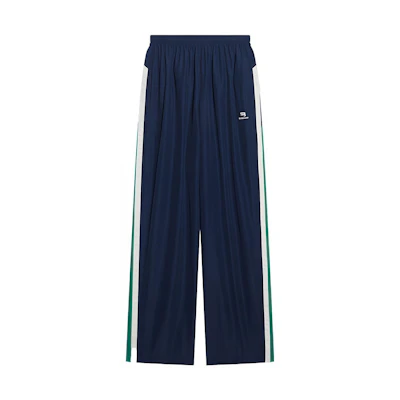 Balenciaga Logo Side Striped Knit Track Pants Loose Fit Blue. 675491TKO484063