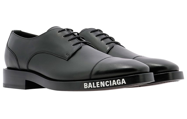 Shop Balenciaga Logo Sole Derby 'Negro' 590716-WA720-1000