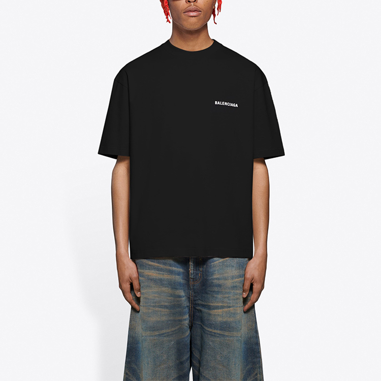 Balenciaga Logo Vintage Black T-Shirt Short Sleeve 612966TIVG51070 圖 7