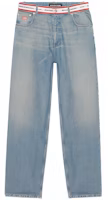Balenciaga Logo Waistband Denim 'Blue/White' Balenciaga Logo Waistband Denim 'Blue/White'