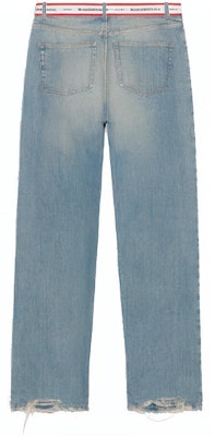 Balenciaga Logo Waistband Denim 'Blue/White' Order Balenciaga Logo Waistband Denim 'Blue/White'