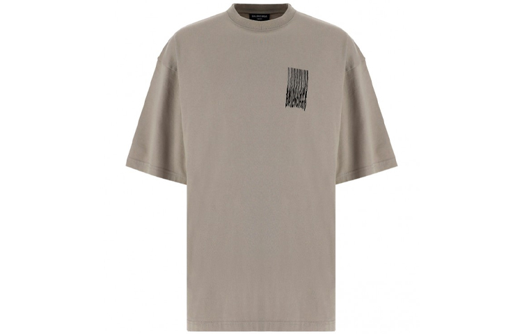 Balenciaga Logo Waterfall Lettering T-Shirt Unisex Regular Fit Beige. 661715TKVE58174