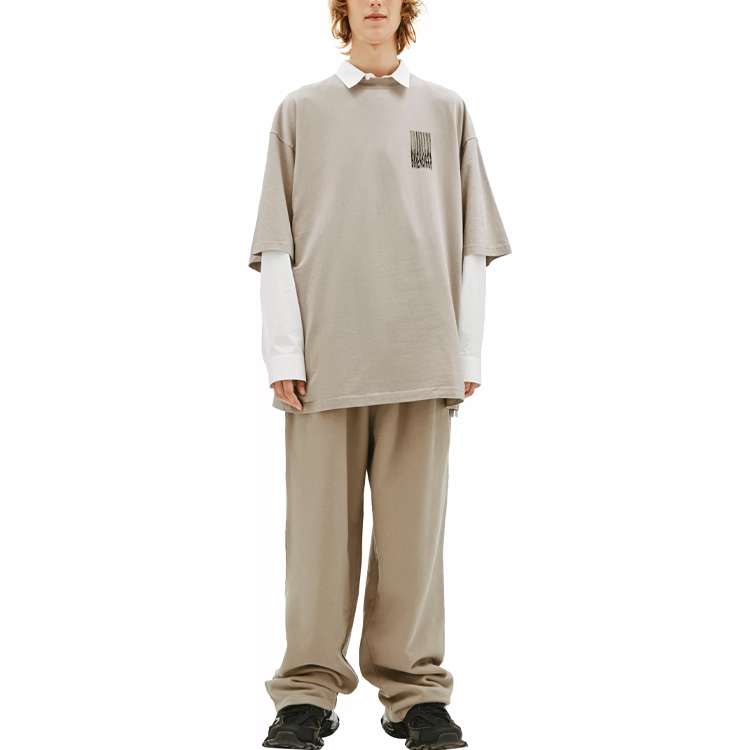 Balenciaga Logo Waterfall Lettering T-Shirt Unisex Regular Fit Beige. 661715TKVE58174 圖 4