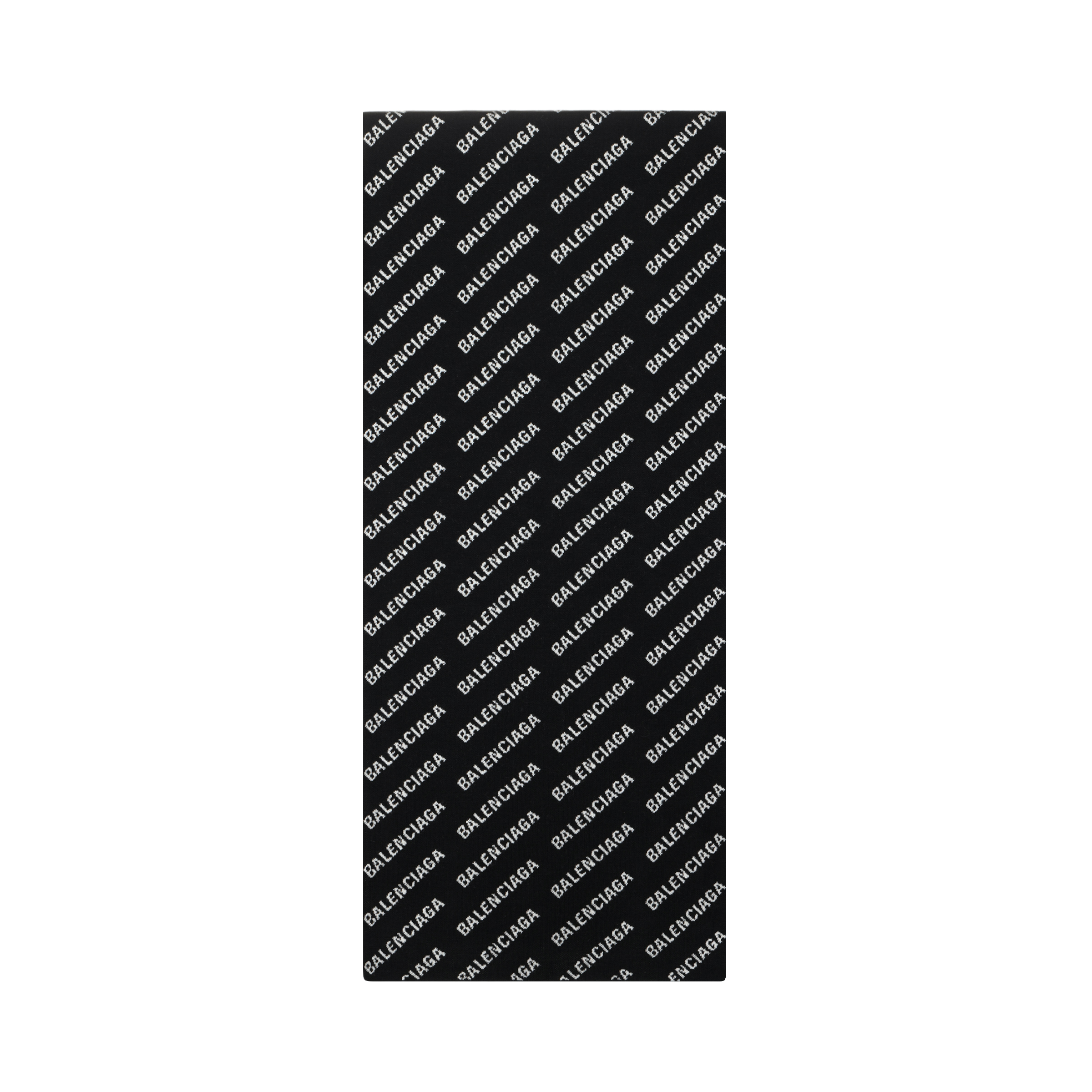 Balenciaga Logo Wool Knit Scarf Unisex Couple Style Black/White. 673133420B81077