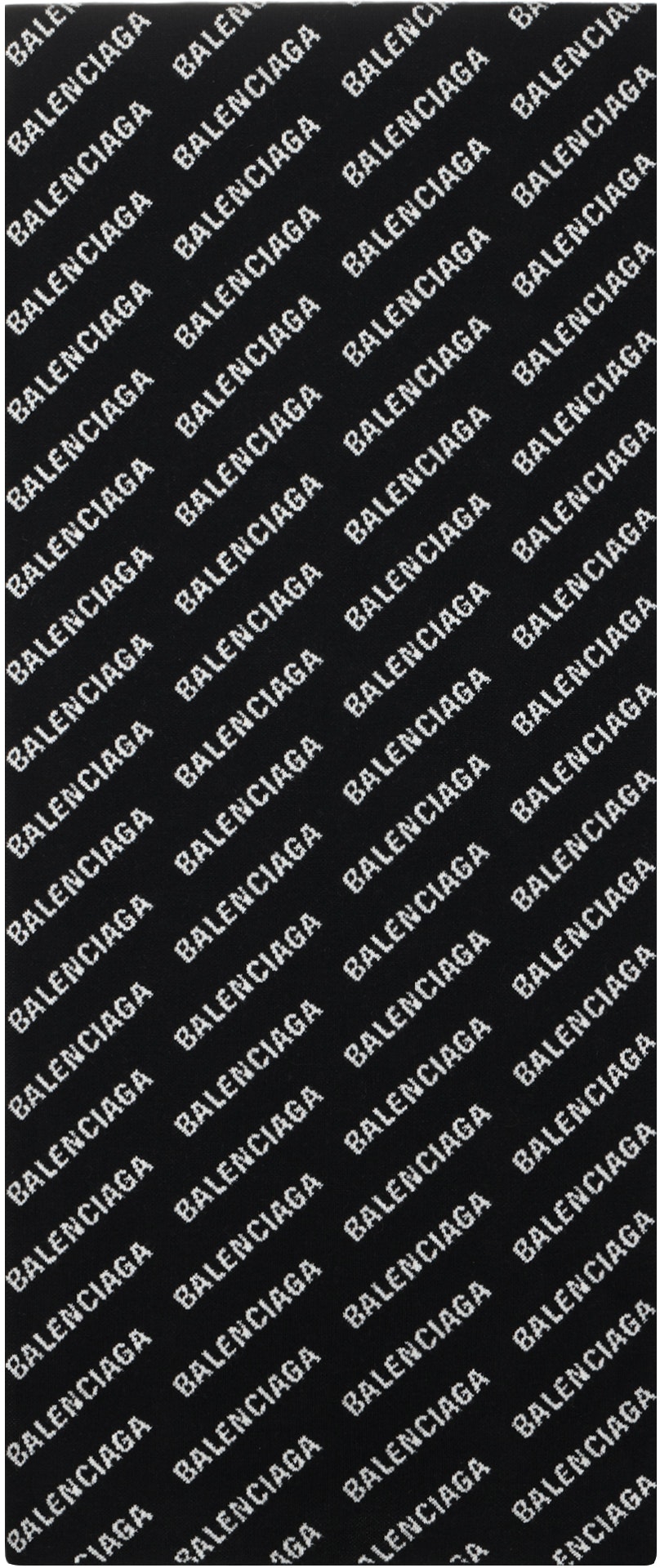 balenciaga-logo-wool-knit-scarf-unisex-couple-style-black-white-673133420-b81077