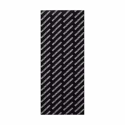 Balenciaga Logo Wool Knit Scarf Unisex Couple Style Black/White. 673133420B81077
