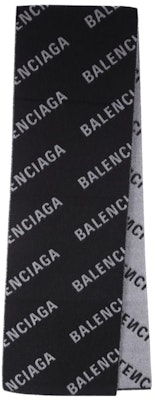 巴黎世家Logo羊毛围巾 情侣款 黑白色. 673133420B81077 Lookbook 巴黎世家Logo羊毛围巾 情侣款 黑白色. 673133420B81077