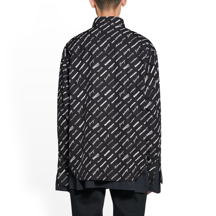 Balenciaga Logomania All Over SS23  Black Long Sleeve Shirt. 662983TNLL11070 圖 6
