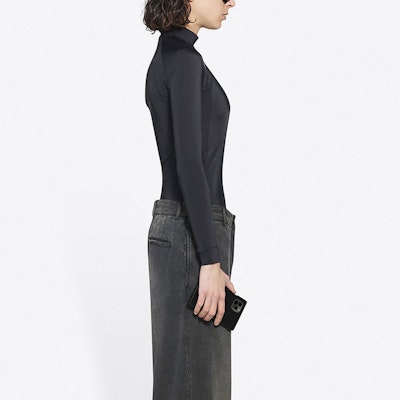 Balenciaga Long-Sleeve Fitted Top 'Black/White' Shop Balenciaga Long-Sleeve Fitted Top 'Black/White'