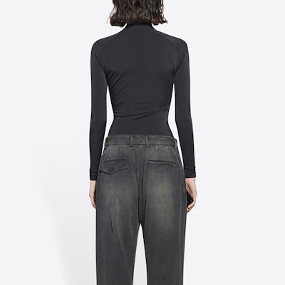 Balenciaga Long-Sleeve Fitted Top 'Black/White' Purchase Balenciaga Long-Sleeve Fitted Top 'Black/White'