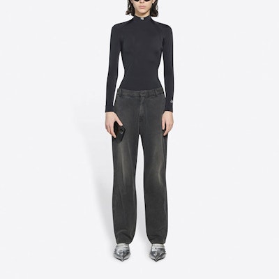 Balenciaga Long-Sleeve Fitted Top 'Black/White' Details for Balenciaga Long-Sleeve Fitted Top 'Black/White'