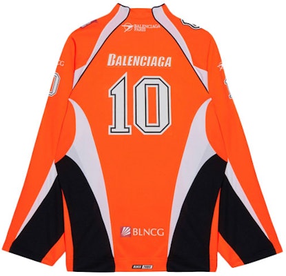 Balenciaga Long-Sleeve Hockey Shirt 'Fluorescent Orange/White/Black' Order Balenciaga Long-Sleeve Hockey Shirt 'Fluorescent Orange/White/Black'