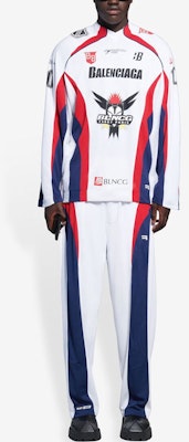 Balenciaga Long-Sleeve Hockey T-Shirt 'White/Red/Ink' Lookbook Balenciaga Long-Sleeve Hockey T-Shirt 'White/Red/Ink'